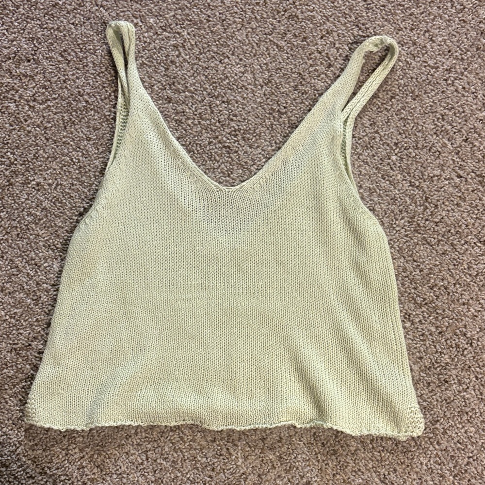 Women's Green Knit Tank Top